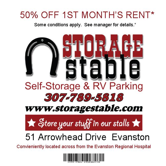 Storage Stable Coupon - 50% OFF 1st Month's Rent. Some conditions apply. See manager for details.